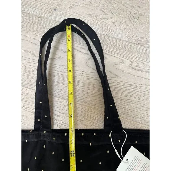SEZANE Tote bag - Black / Gold Embroidered Polka Dots - Sézane NWT - Picture 5 of 5